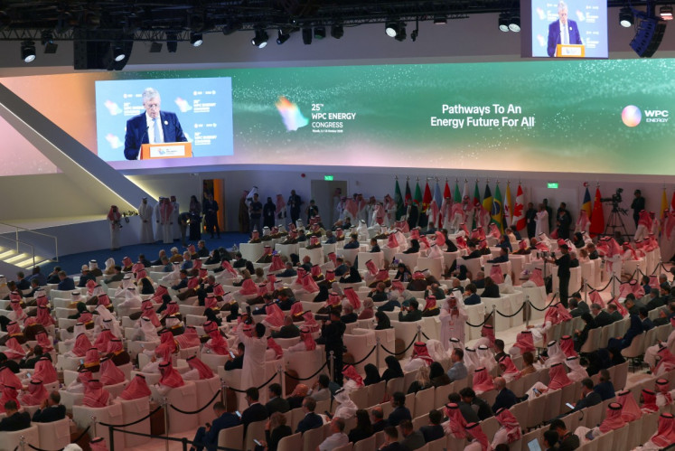 Guests attend the 25th WPC Energy Congress (World Petroleum Council) in Riyadh on October 12, 2026.