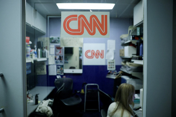The CNN booth at the White House after US President Donald Trump announced he would ban CNN, MS NOW, and Politico from the White House in Washington, D.C., US, September 18, 2026.