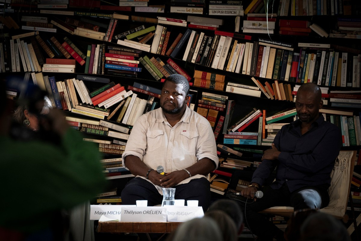 Canadian-Haitian novelist Thelyson Orelien (left) and Rwandan author, dancer and stage director Dorcy Rugamba take part in the 28th edition of &ldquo;Les Correspondances&ldquo; literature festival in Manosque, south-eastern France on September 24, 2026. 