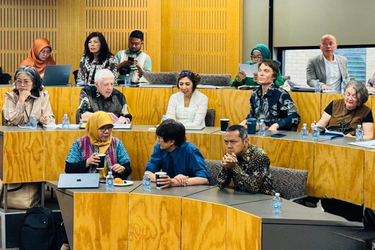 Deputy Primary and Secondary Education Minister Fajar Riza Ul Haq (right front row) attends the First Australian Congress for Indonesian Language 2025 at the Australian National University (ANU) in Canberra on Dec. 6, 2025.