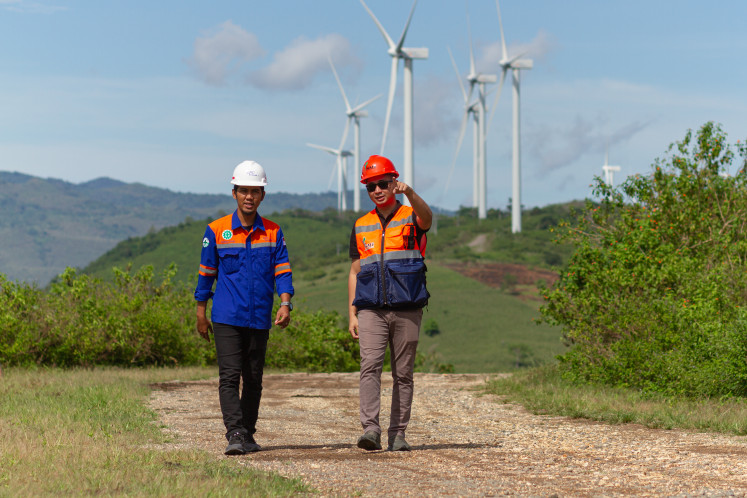 A wind power plant (PLTB), financed by PT SMI, is pictured in Sidrap, South Sulawesi. (Courtesy of PT Sarana Multi Infrastruktur)