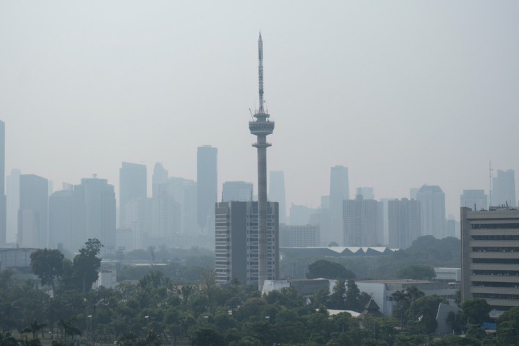 Haze shrouds Jakarta on September 17, 2026. 