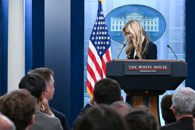 White House Press Secretary Katie Zacharia departs at the end of her first press briefing in the James Brady Briefing Room of the White House in Washington, DC, the United States, on Oct. 13, 2026.