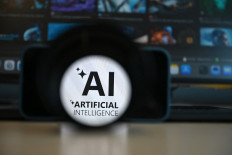 This photograph shows a logo of artificial intelligence displayed on a smartphone's screen in Brussels on June 10, 2026.
