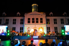 Musicians perform during the 10th Colours of Culture Festival 2026 in Jakarta&rsquo;s Kota Tua district on Friday, Oct. 16. The annual cultural festival celebrates Indonesia&rsquo;s diversity through art, traditional textiles, music and culinary offerings under the theme &ldquo;Tanda Mata Indonesia&rdquo; (A Gift from Indonesia). The festival runs through Oct. 18.